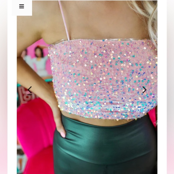 Sparkly Pink Crop Top | S - Picture 5 of 7